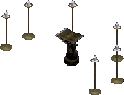 Chandeliers et lutrin