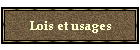 Lois et usages